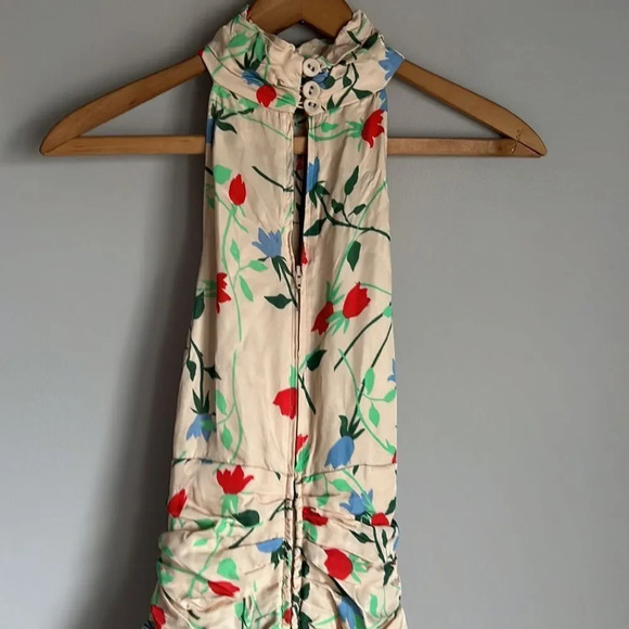 C/MEO COLLECTIVE Sectional Sleeveless Halter Shirred Mini Dress - Picture 8 of 13